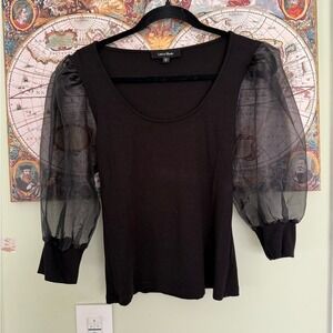 Lea + Viola Mesh Sleeve Top